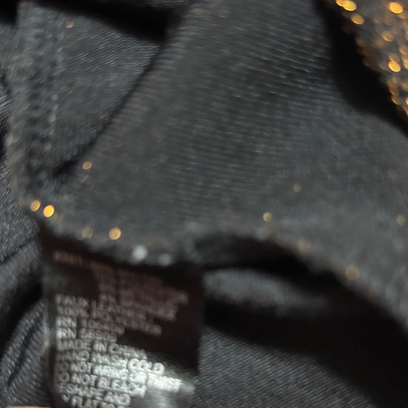 Gianni Bini Glittering Black-Gold High Low Top with Express faux leather pants - Picture 8 of 16